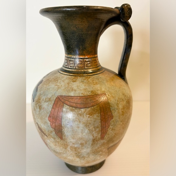 COPY Attic Oinochoe Pottery Jug Hand Painted C. Carmiris 500 B.C. Style READ‎ - Picture 4 of 9